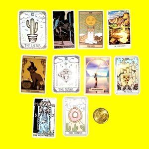 3/$20 Brand New 10x Funny Tarot Card Waterproof Stickers #2